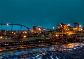 Mining infrastructure by night. Source: Photo by Dominik Vanyi on Unsplash